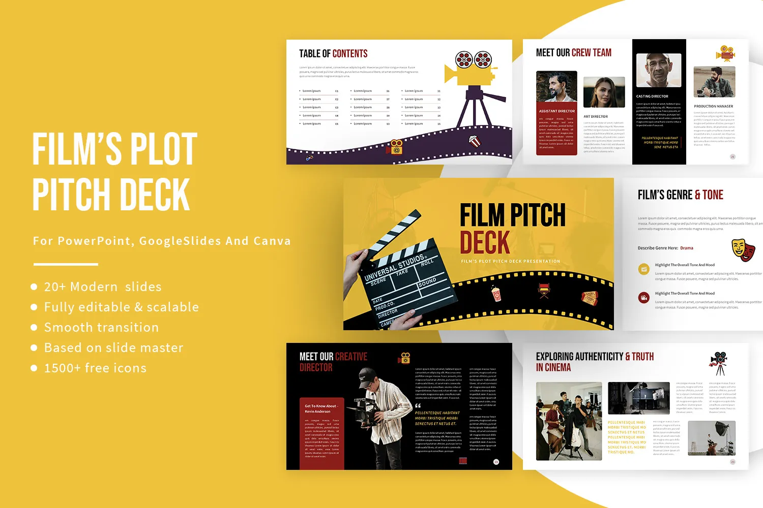 Film's Plot Pitch Deck Presentation Template